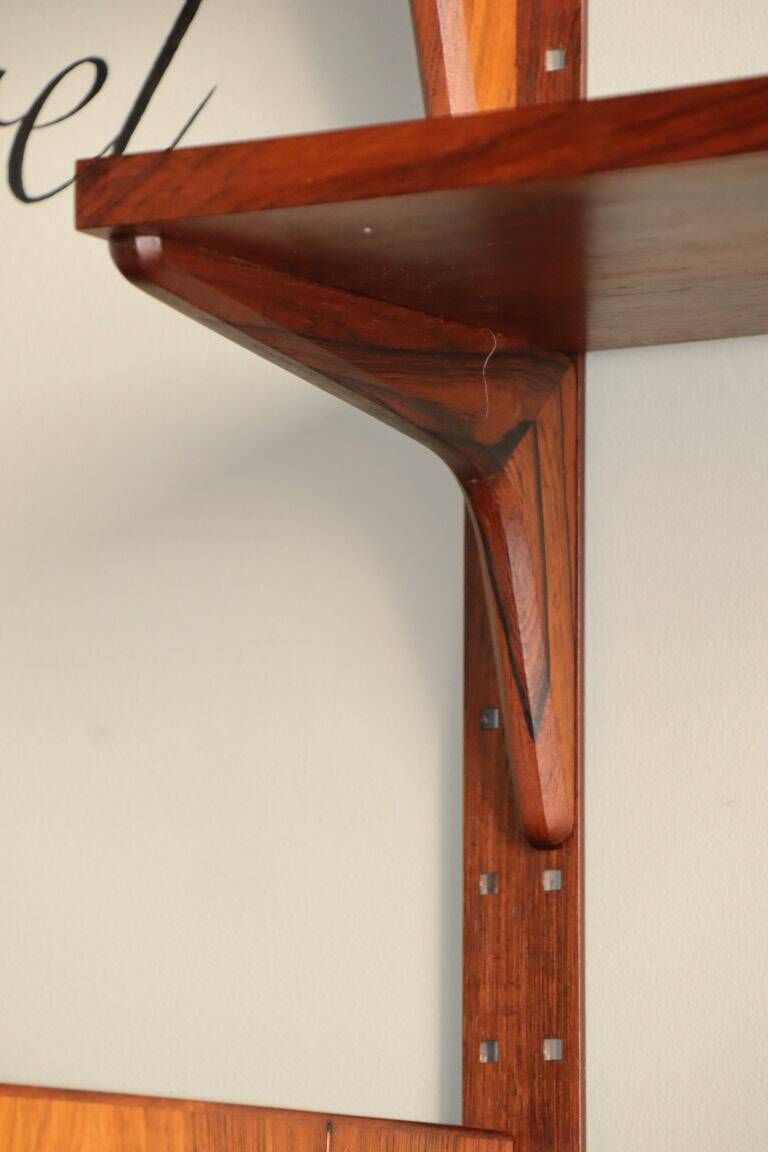 Modular rosewood wall bookcase by Thygesen and Sorensen for Hg Furniture, 1960