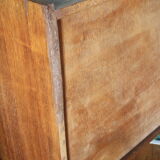 Vintage rattan wood chest of drawers