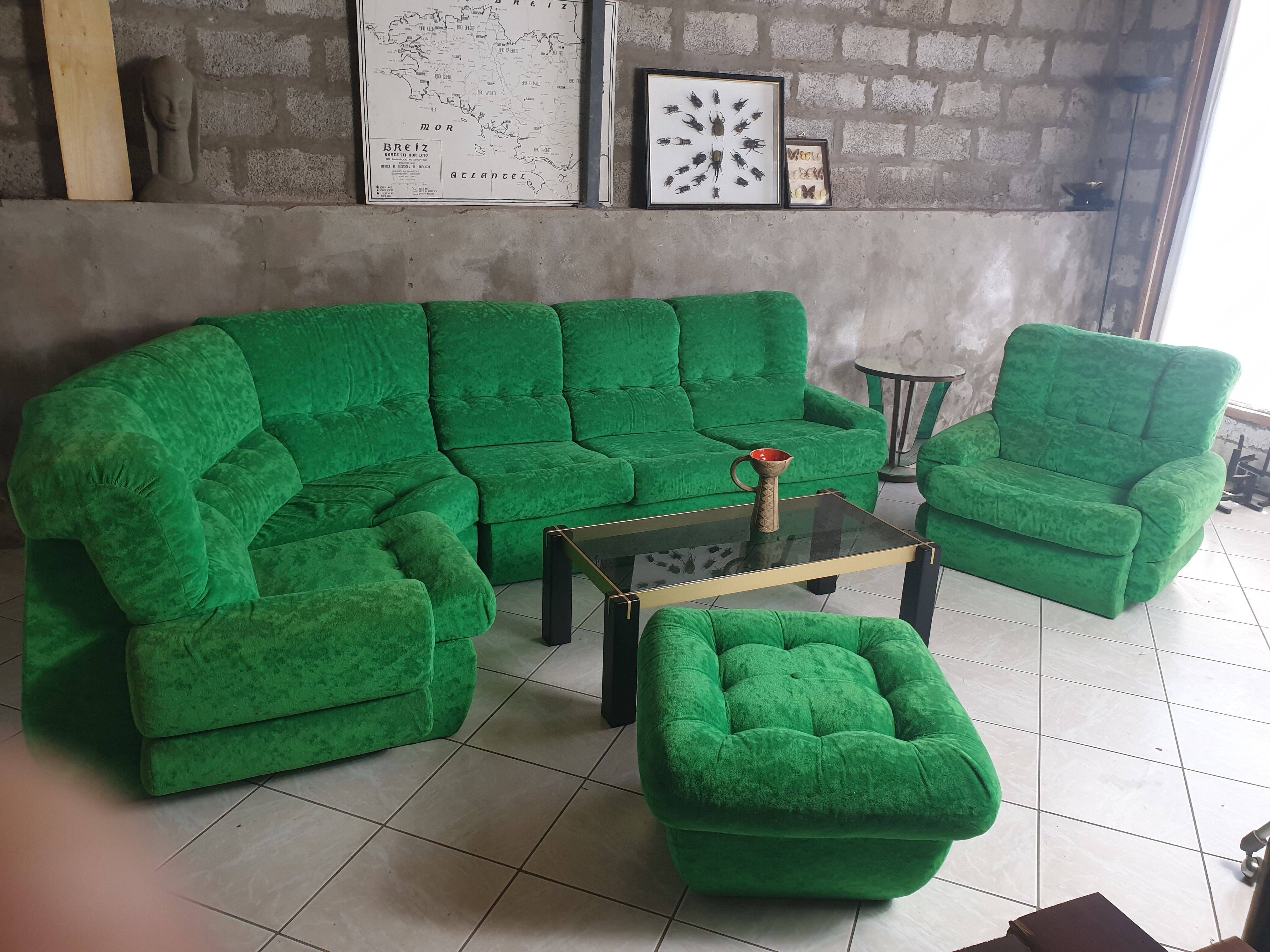 7-seater vintage modular sofa