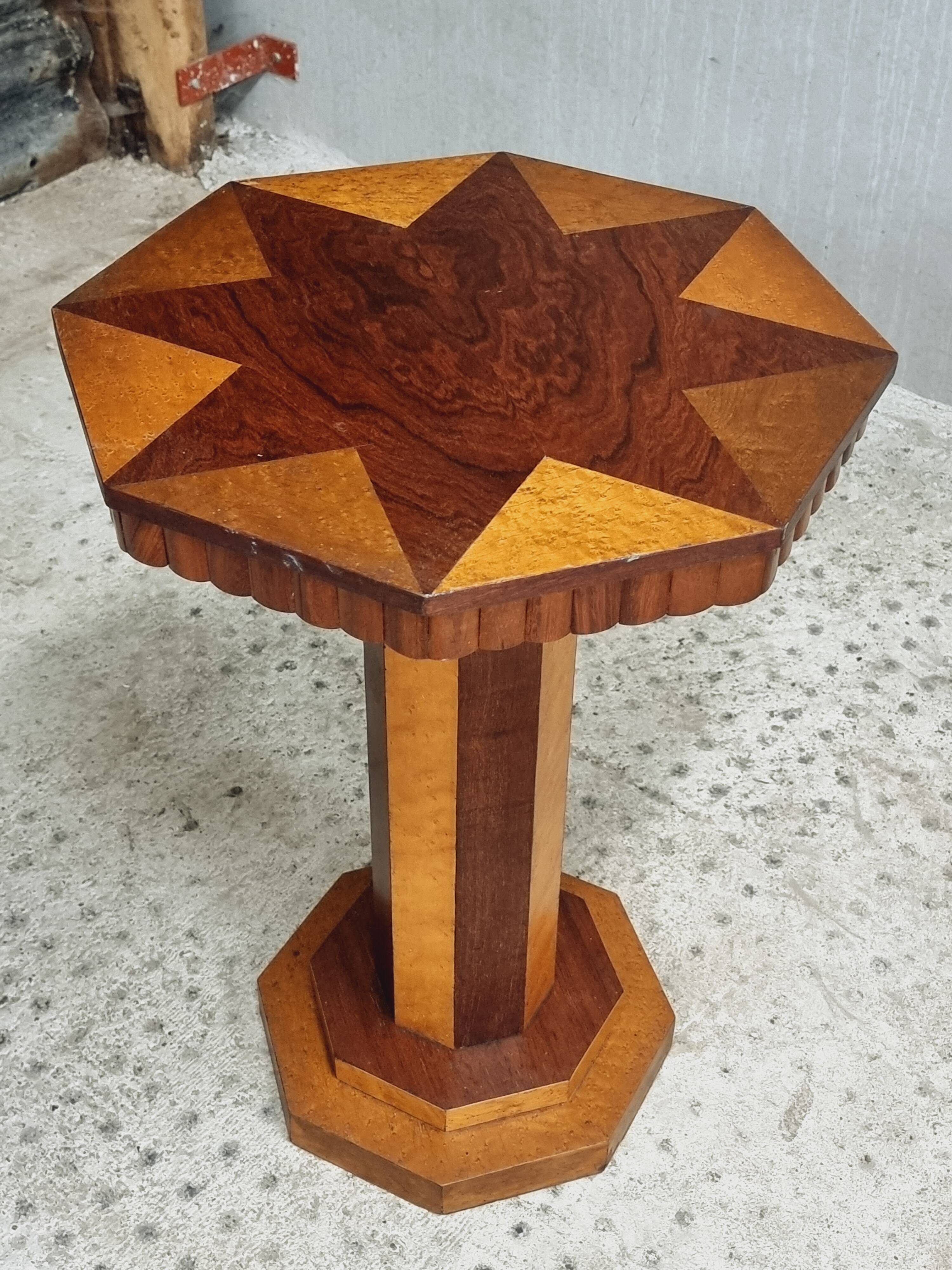 Art Deco side table plant table octagonal
