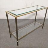 Glass and brass console from the 70s