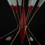 Mid-Century 12 lights chandelier in the manner of Stilnovo. Italy 1950s