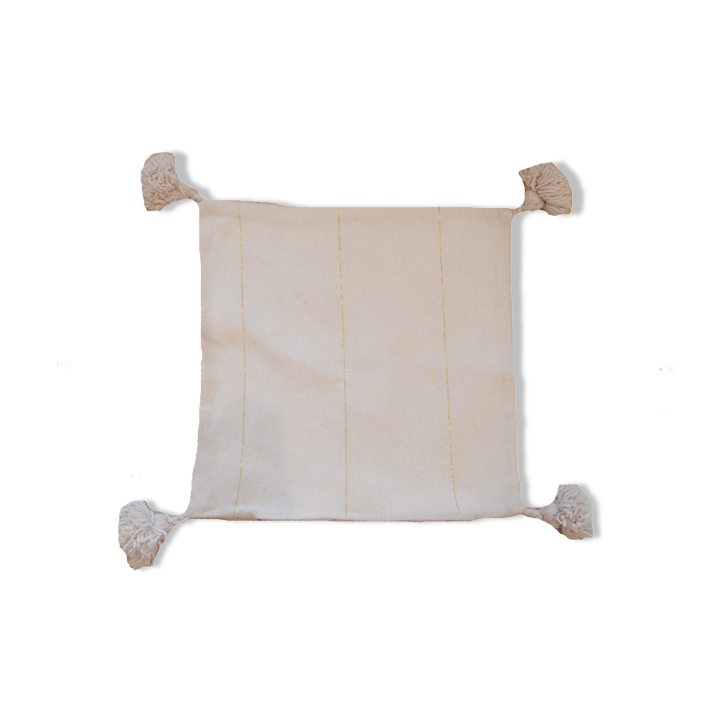 Oreiller pompon marocain blanc 48x48cm