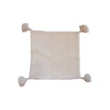 Oreiller pompon marocain blanc 48x48cm