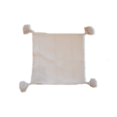 Oreiller pompon marocain blanc 48x48cm
