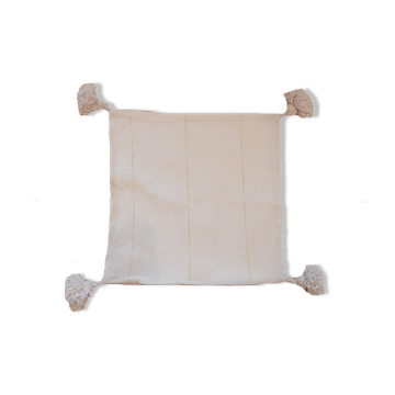 Oreiller pompon marocain blanc 48x48cm