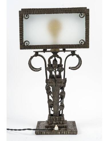 Art Deco wrought iron table lamp, 1930s
