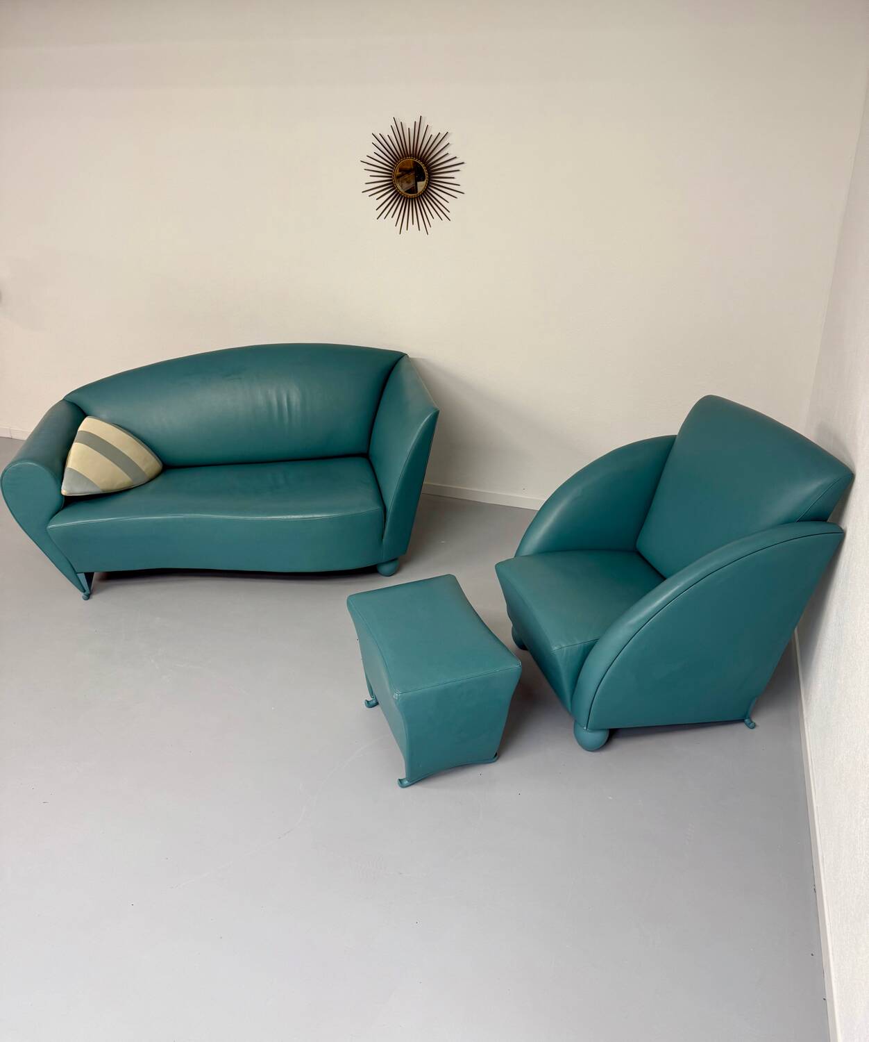 Living room sofa and armchair Atlantis design from the 90s by Wittmann vintage