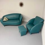 Living room sofa and armchair Atlantis design from the 90s by Wittmann vintage