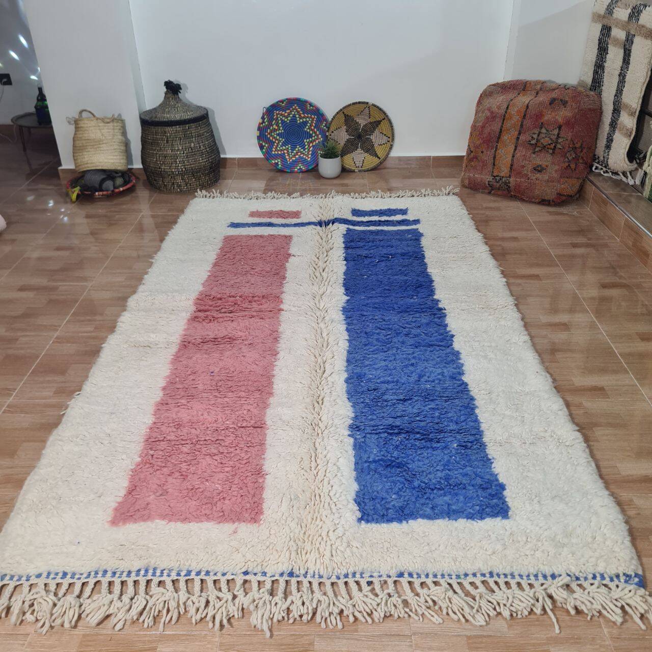 Handmade wool Berber rug 250 X 150 CM