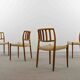 Ensemble de 4 chaises en teck danois modèle "83" par Niels O. Möller, Danemark années 70.