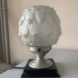 Old art deco molded glass table lamp
