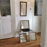 Golden square mirror with gold leaf  - 47x47cm