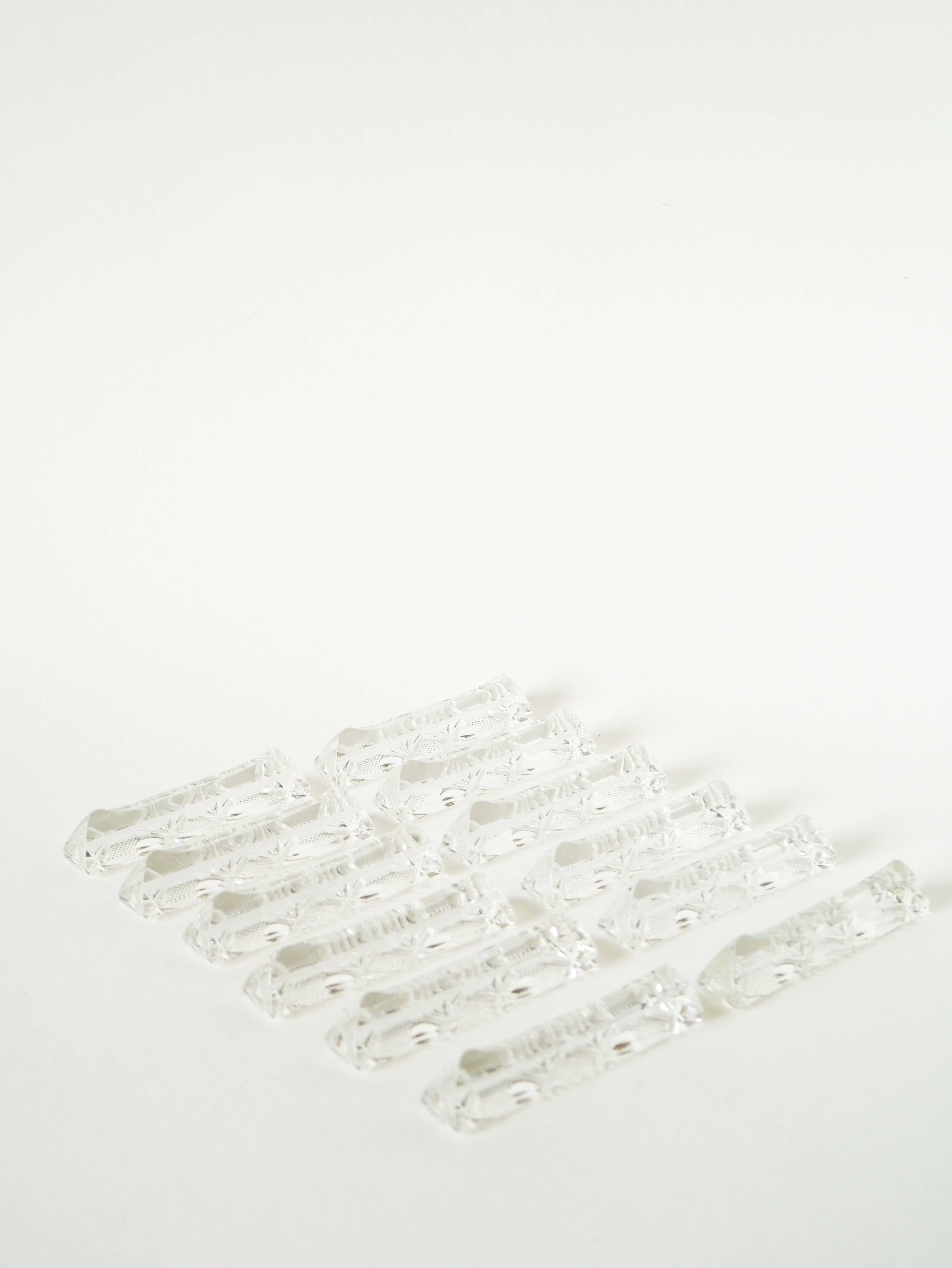 Set of 12 crystal knife rests, Made in Germany 1950