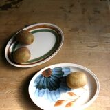 Set of 2 oval serving dishes faience Gien