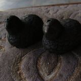 Art Deco quail salt cellars