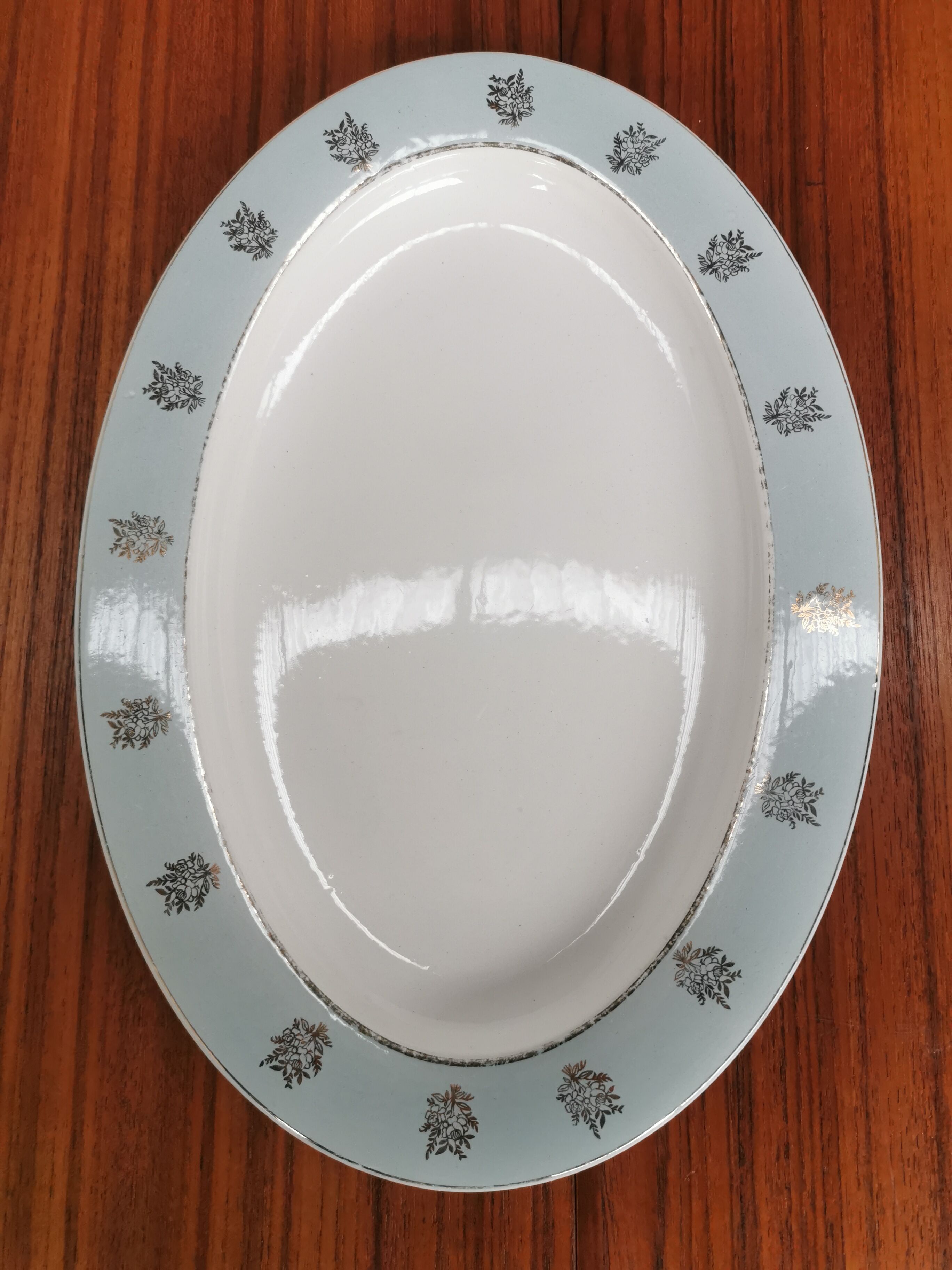 Oval earthenware serving dish