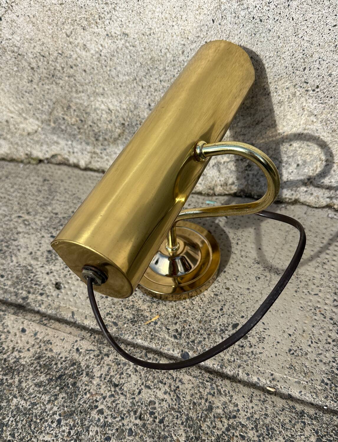 Pair of antique brass desk lamps, desk sconces.