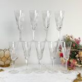 9 Flûtes Cristal ciselé Français