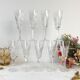 9 French Chiseled Crystal Flutes