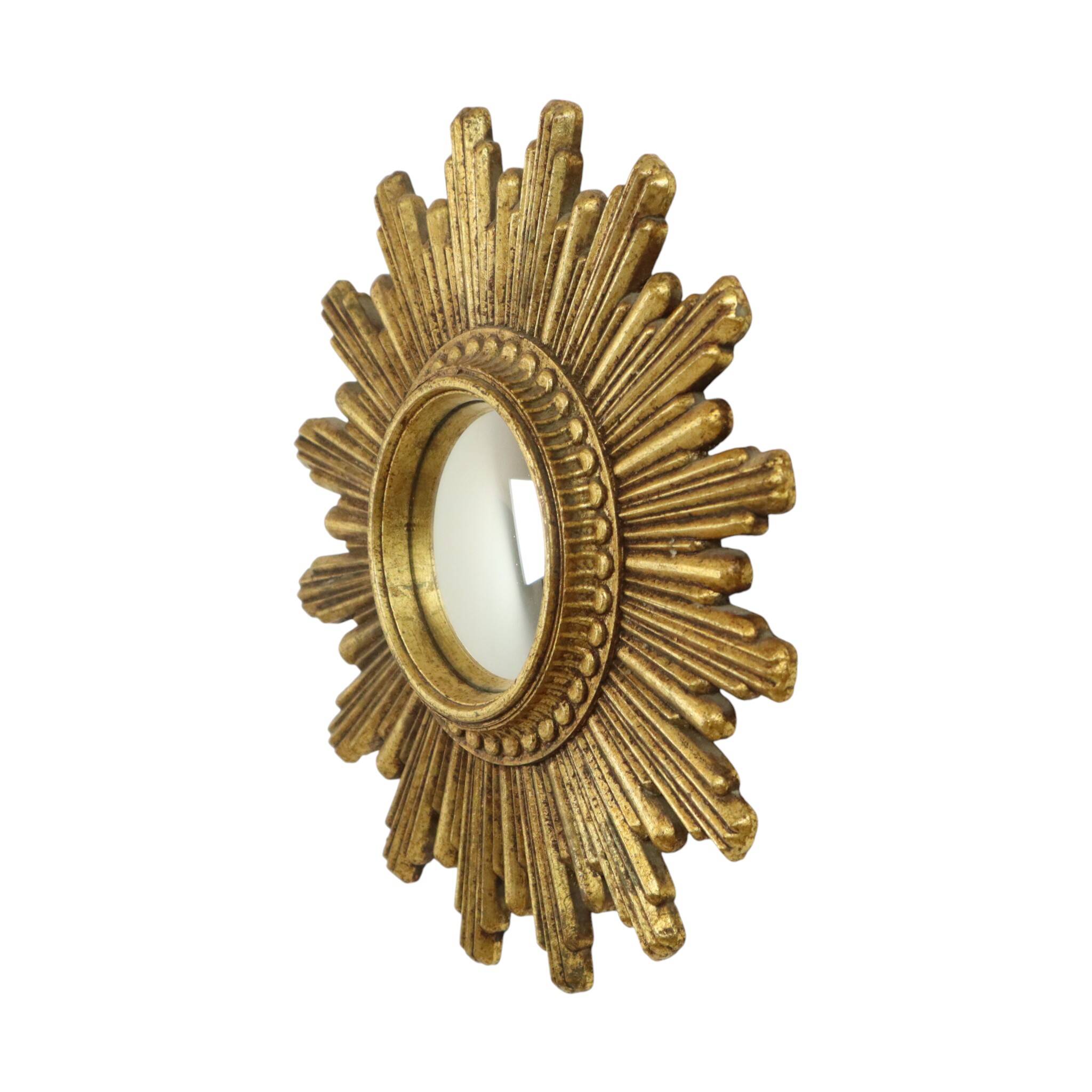 Small Sun Mirror Sunburst Mirror Gold Convex 24cm