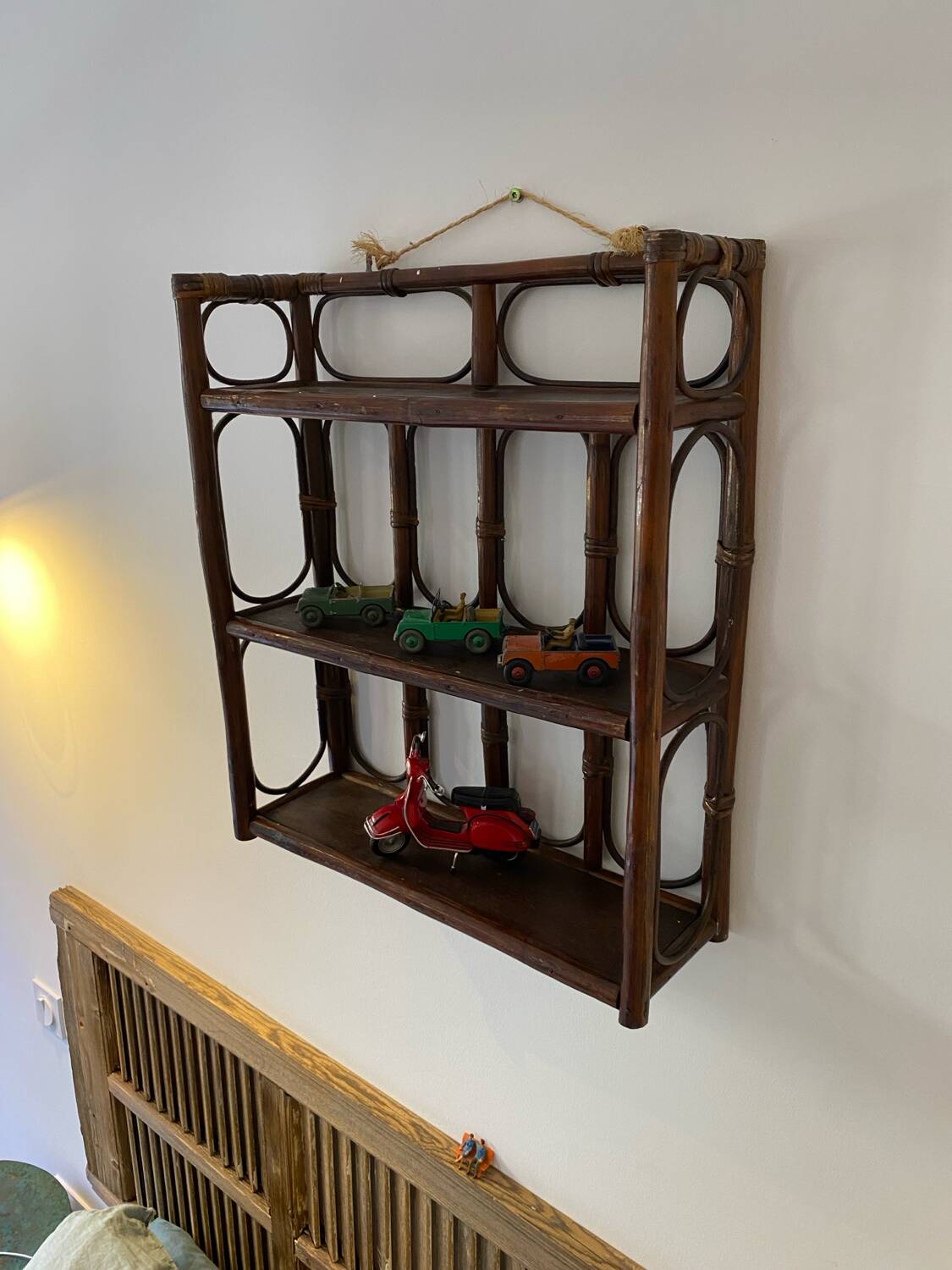 Rattan shelf