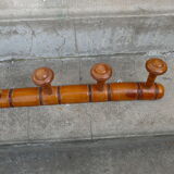 Bamboo-style wooden coat holder 8 patères, 1940