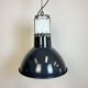 Industrial french dark blue enamel pendant lamp from mazda, 1960s
