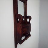 Old art deco barber mirror in teak