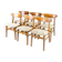 Set of six dining room chairs in teak and upholstered with light fabric, of danish design, 1960S