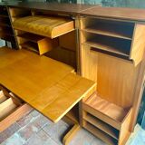 Fully wooden trunk desk with working lamp