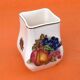 Polychrome ceramic vase fruit decoration (apples, grapes, pears...)
