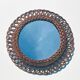 Round rattan mirror, 49 cm. Vintage 70s
