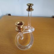 Dorothy Thorpe "Pretzel" candlestick in lucite and gilded brass 70s