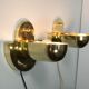 Set of Unique Cubistic Brass Wall Lamps, 1920s