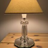 Table lamp in chiseled glass and beveled mirror 1950