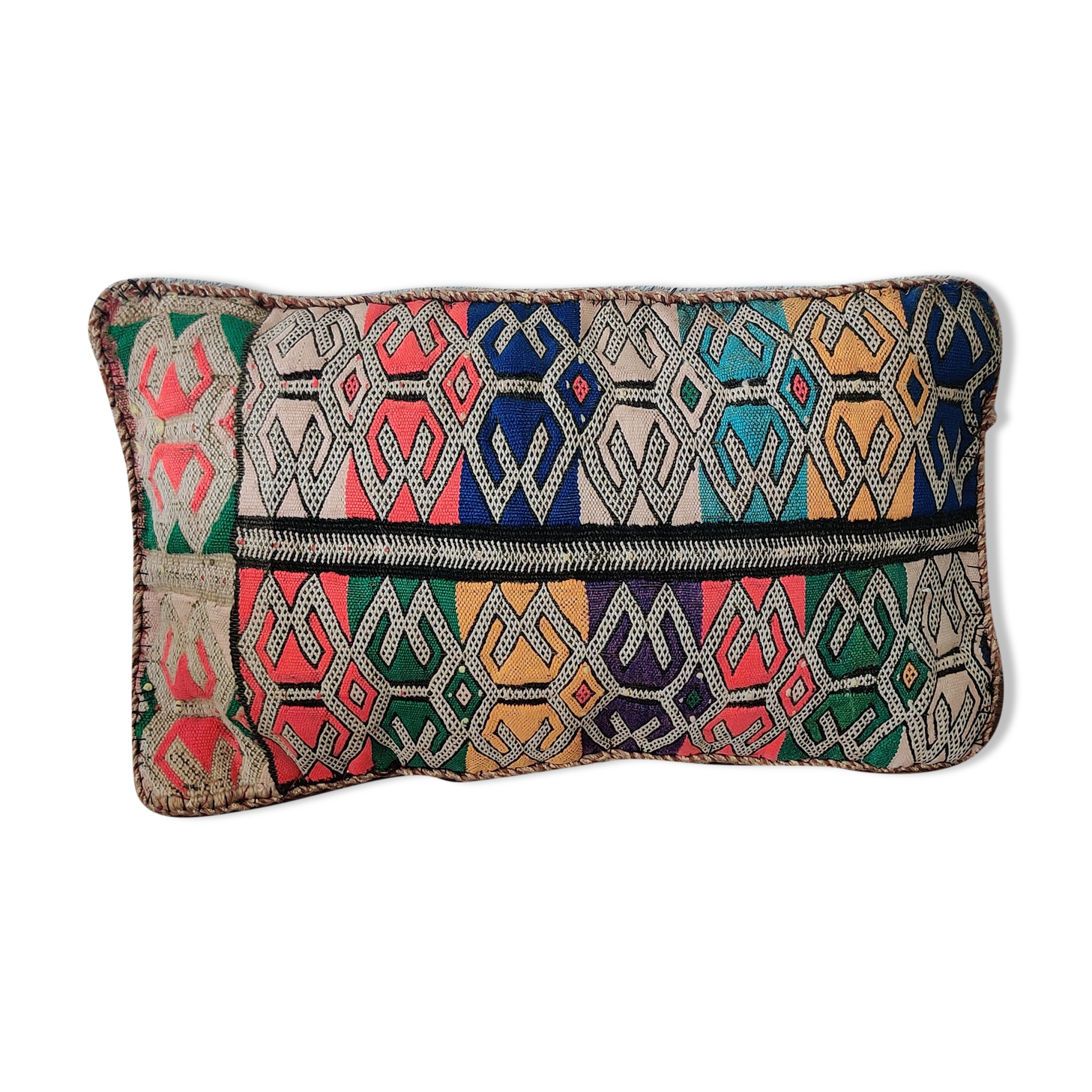 Vintage coloured Moroccan Kilim cushion