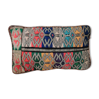 Coussin marocain Kilim vintage coloré