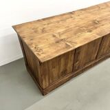 Large old trading counter in solid pine