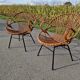 Set of 2 rattan armchairs