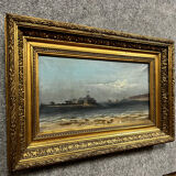 Laurent Adenot (1848-1929) huile sur toile figurant un paysage de mer vers 1880