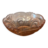 Vase art déco vintage en verre rose saumon