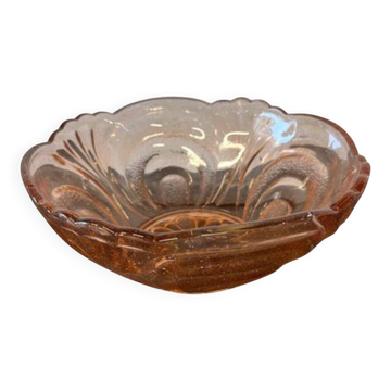 Vintage Art Deco vase in salmon pink glass