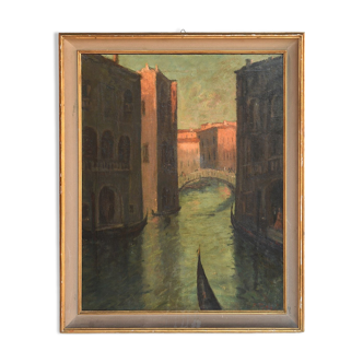 Oil on canvas - Scene in Venice