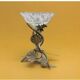 Antique bronze and brass mounted vase with engraved glassware