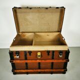 Late 19th Century Oak Banded Storage Travel Trunk / Chest