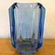 Uranium glass vase blue 1970s