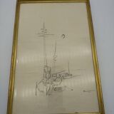 René-le saëc ink drawing.