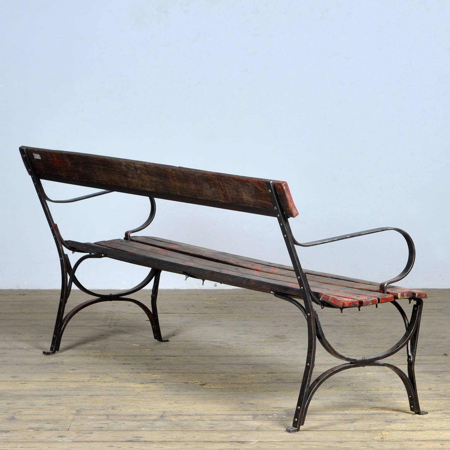 Riveted iron park bench 1920s