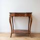 Louis XV console table with marquetry and bronze fittings.